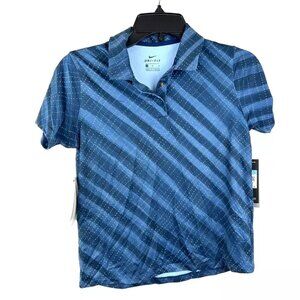 Nike Girls Dri Fit Polo Shirt Blue Size Medium